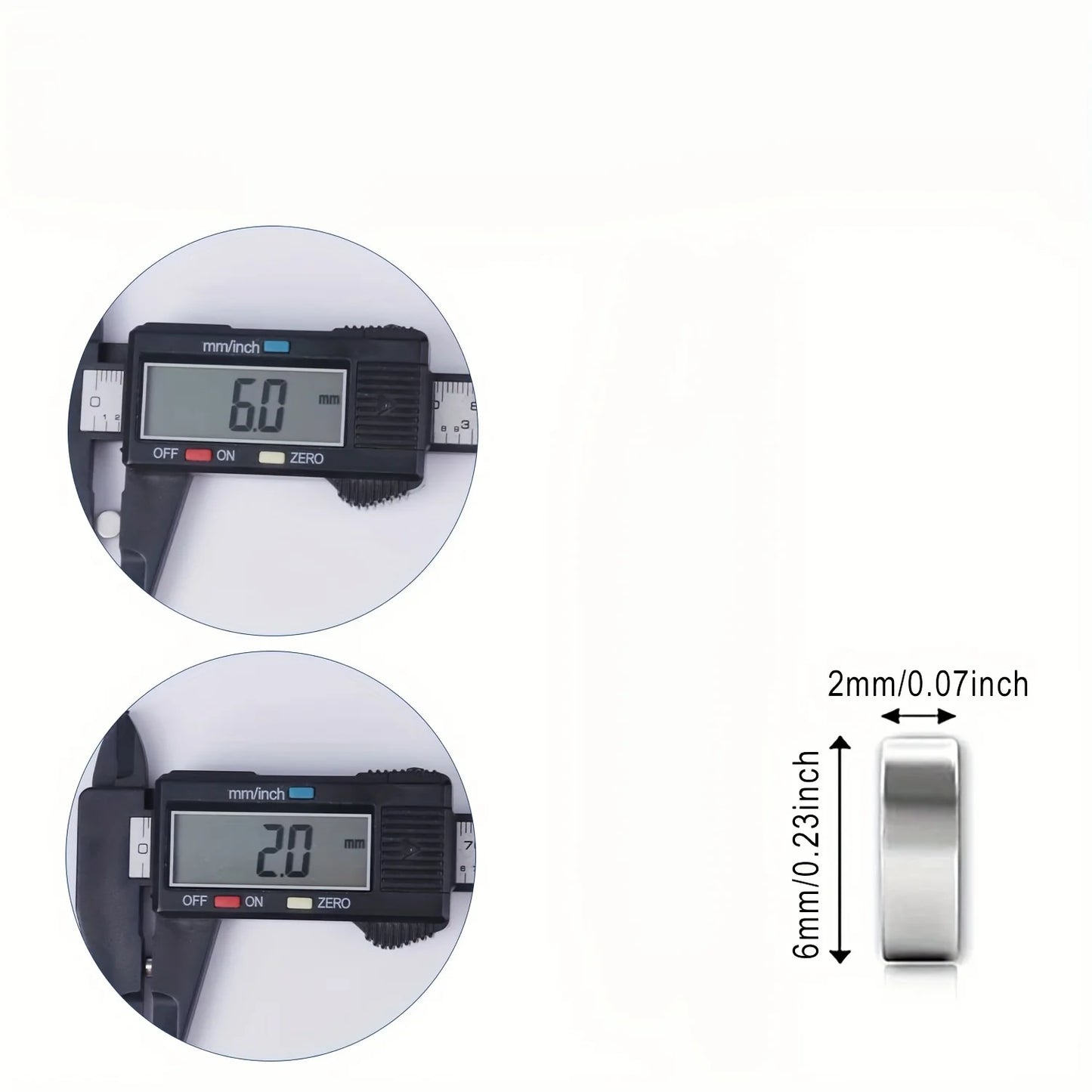 100pcs 6x2mm Round Magnets, suitable for warehouses, fishing, science, tool storage, laboratories, storage cabinets, buildings,