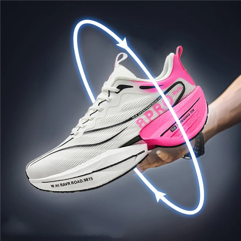 NEW Sports Running Shoes Men Marathon Breathable Comfortable Women Athletic Training Outdoor Sneakers Air Cushion Carbon Plate