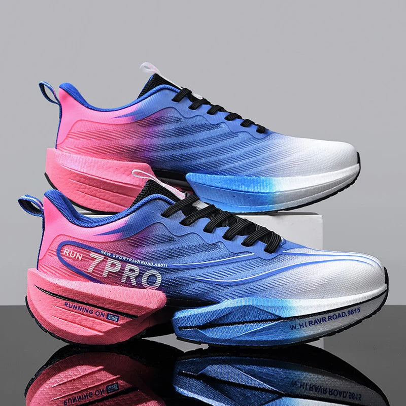 NEW Sports Running Shoes Men Marathon Breathable Comfortable Women Athletic Training Outdoor Sneakers Air Cushion Carbon Plate