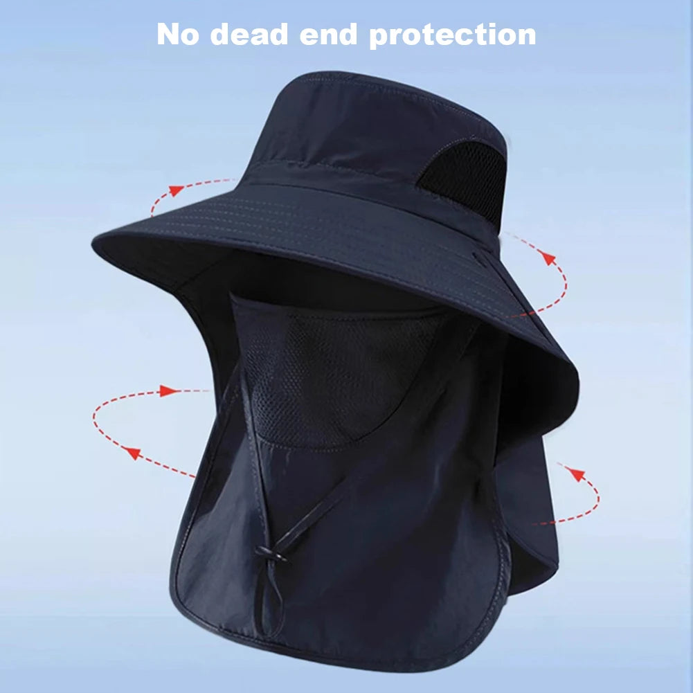 1Set Summer Sun Hats Neck Flap Fisherman Hat UV Protection Outdoor Hunting Fishing Cap For Hiking Camping Visor Bucket Hat