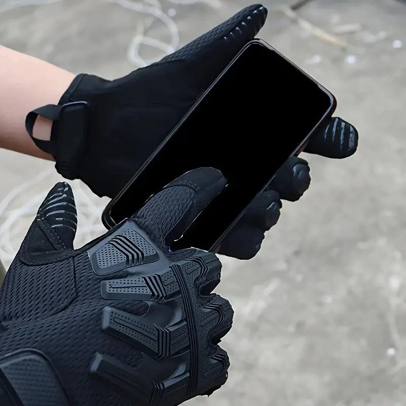 Men's Touch Sceen Tactical Gloves Paintball Shooting Airsoft Combat Bicycle Rubber Protective Anti-Skid Full Finger Gloves Women