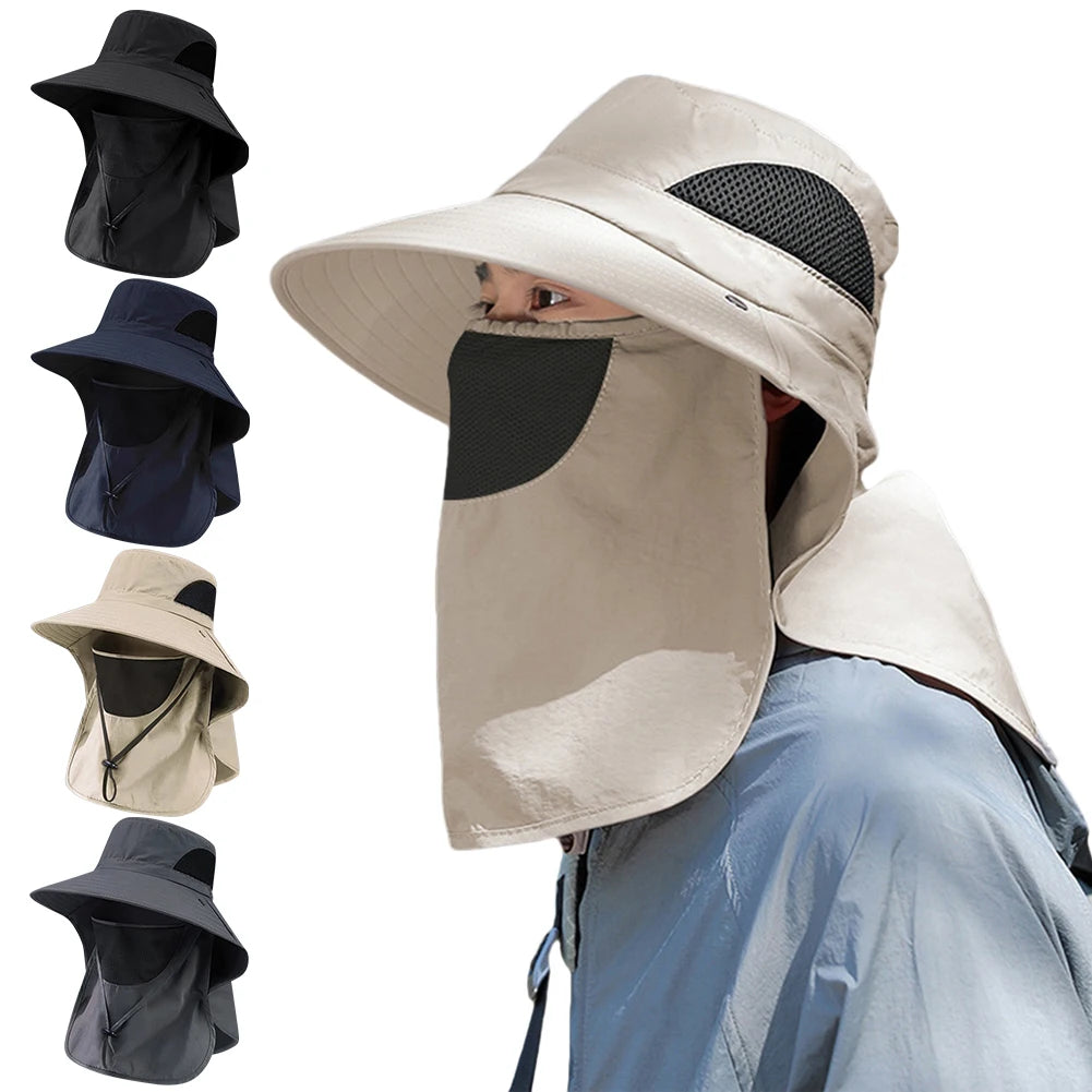 1Set Summer Sun Hats Neck Flap Fisherman Hat UV Protection Outdoor Hunting Fishing Cap For Hiking Camping Visor Bucket Hat