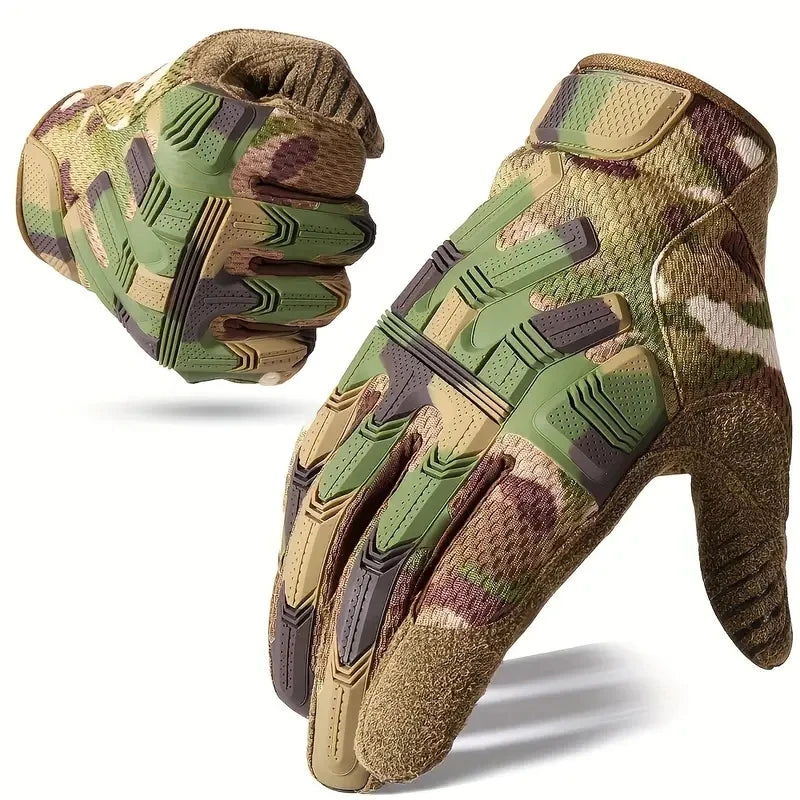 Men's Touch Sceen Tactical Gloves Paintball Shooting Airsoft Combat Bicycle Rubber Protective Anti-Skid Full Finger Gloves Women