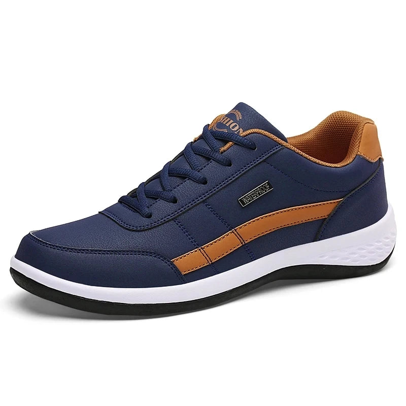 YRZL Men Shoes Spring Autumn Waterproof Walking Sneakers Leisure Male Leather Sports Shoes Non-Slip Footwear Tennis for Men