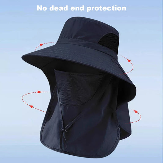 1Set Summer Sun Hats Neck Flap Fisherman Hat UV Protection Outdoor Hunting Fishing Cap For Hiking Camping Visor Bucket Hat