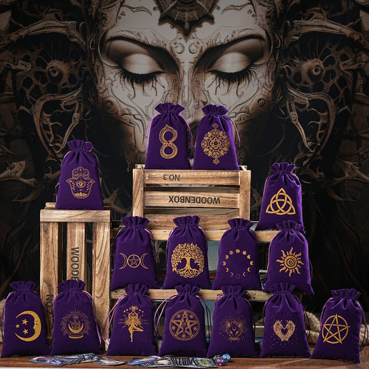 1pc Velvet Tarot Pouch,Jewelry Coin Makeup Dice Bag ,Tarot Card Storage Bag for Holding Healing Crystals,Witchcraft Supplies