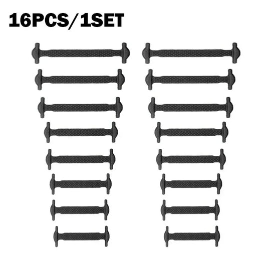 16Pcs Elastic Shoe Laces All Sneakers Silicone Stretch Shoelaces Unisex Fashion No Tie Shoelace Rubber Band Shoelaces